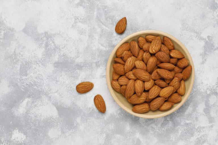 Fresh Almonds in plate